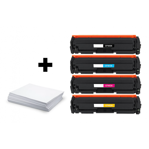 CMYK Sada HP 201X (CF400X/CF401X/CF402X/CF403X) + kancelársky papier A4 ZADARMO - kompatibilný