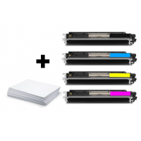 CMYK sada HP 130A (CF350A/ CF351A/ CF352A/ CF353A) + kancelársky papier A4 ZADARMO - kompatibilný