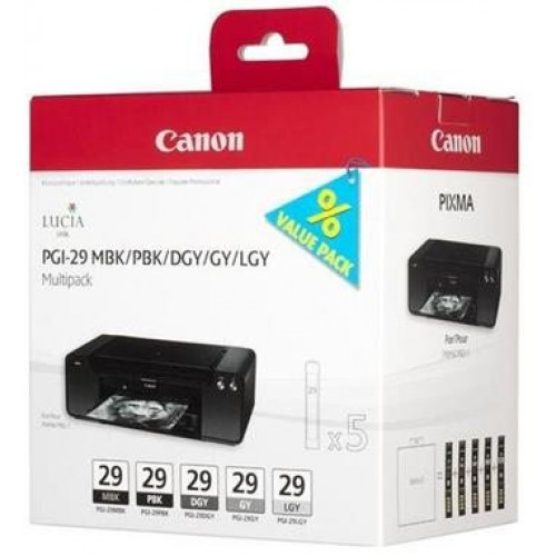 Canon PGI-29 MBK/PBK/DGY/GY/LGY Pack - originálny Canon PGI-29 MBK/PBK/DGY/GY/LGY Pack - originálny