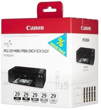 Canon PGI-29 MBK/PBK/DGY/GY/LGY Pack - originálny Canon PGI-29 MBK/PBK/DGY/GY/LGY Pack - originálny